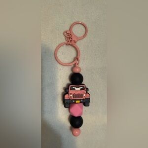 Pink and Black Car Keychain - NEW